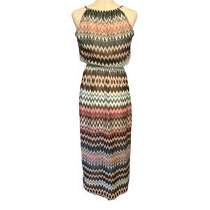 En Focus Studio strappy sleeveless maxi‎ dress watercolor print size 4 #10693